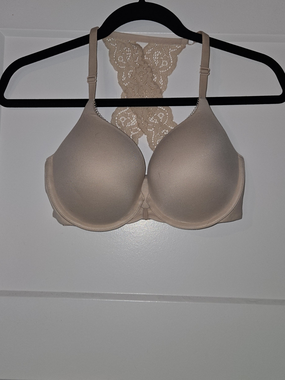 Victoria's Secret Nude Lace Racerback Molded Bra